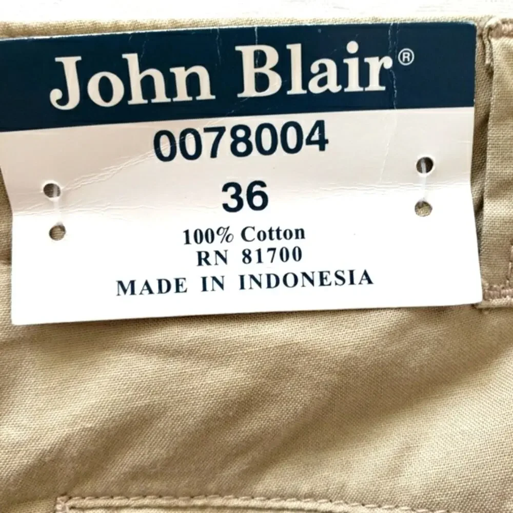 John Blair Pocketed Cargo Khaki Shorts Size 36 New - Picture 4 of 8